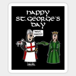 St George's Day England Dragon Princess English Funny Magnet